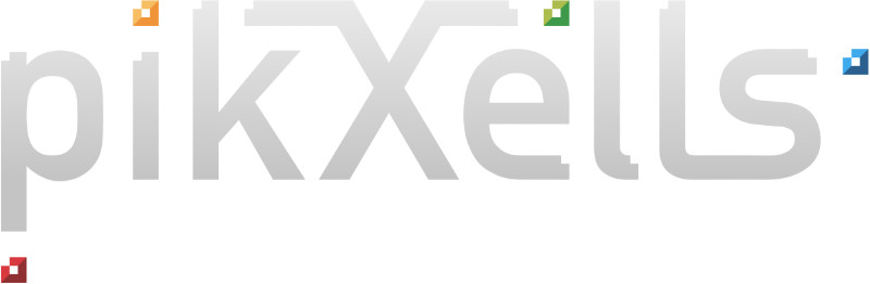 White pikXells logo