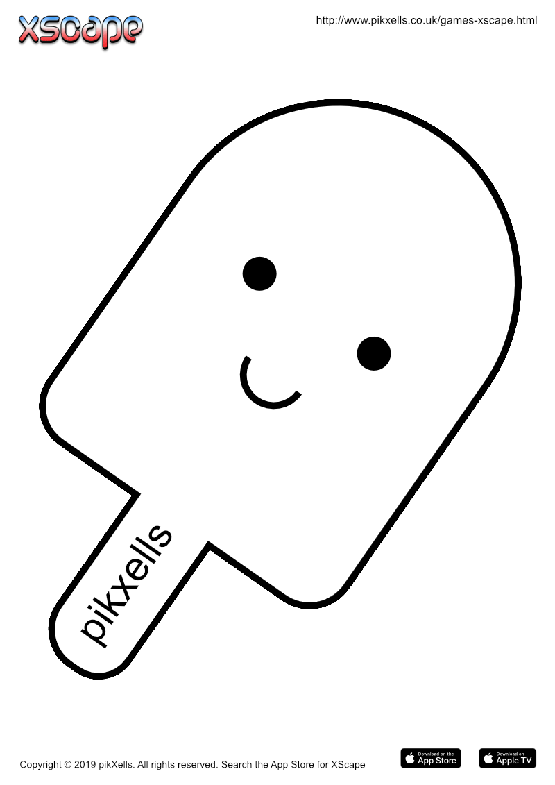 Iced lolly printable colouring sheet / page PDF